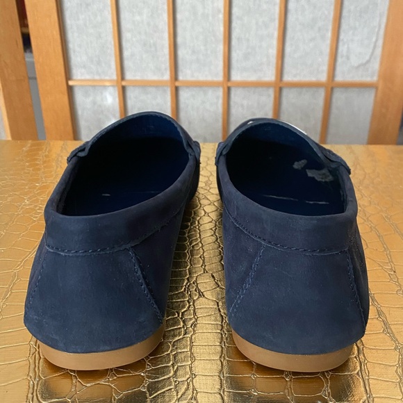 Coach Fredrica Nubuck Navy Blue Suede Flat Loafer SZ 7 - Picture 5 of 11